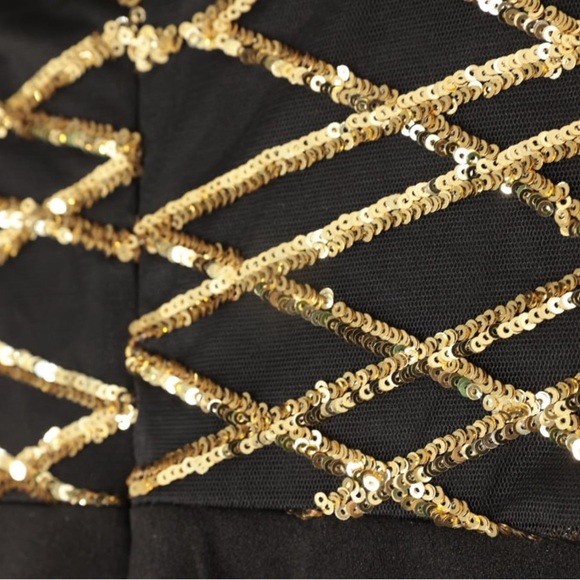 Haute Monde Jumpsuit Sequined Bodice Straight Leg NWT Date Night Rave Party Club - Picture 8 of 14